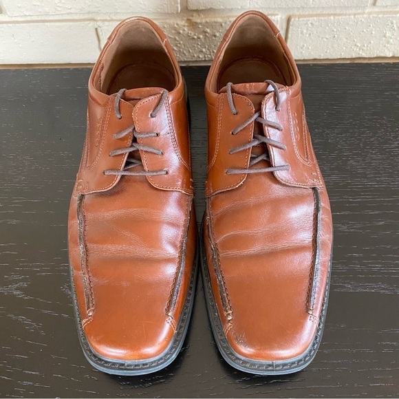 Mens Ecco Brown Leather Comfort Dress Shoes Oxfords Derby Size EU 46 US 12-12.5 main image 4